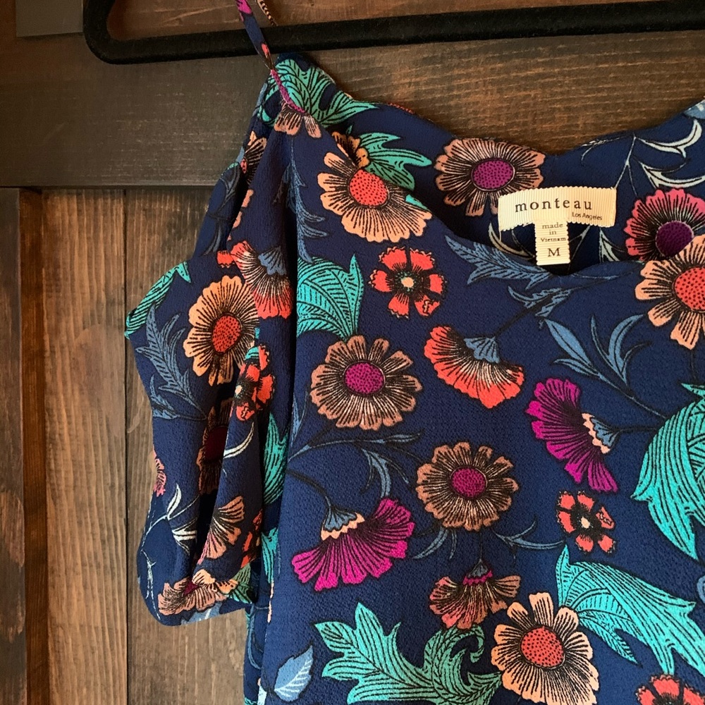 Cold shoulder floral top